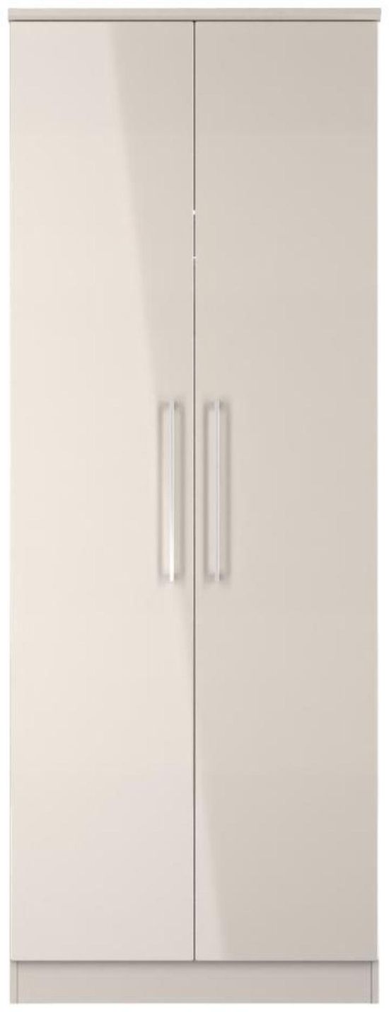 Paris Cashmere Gloss 2 Door Plain Tall Wardrobe