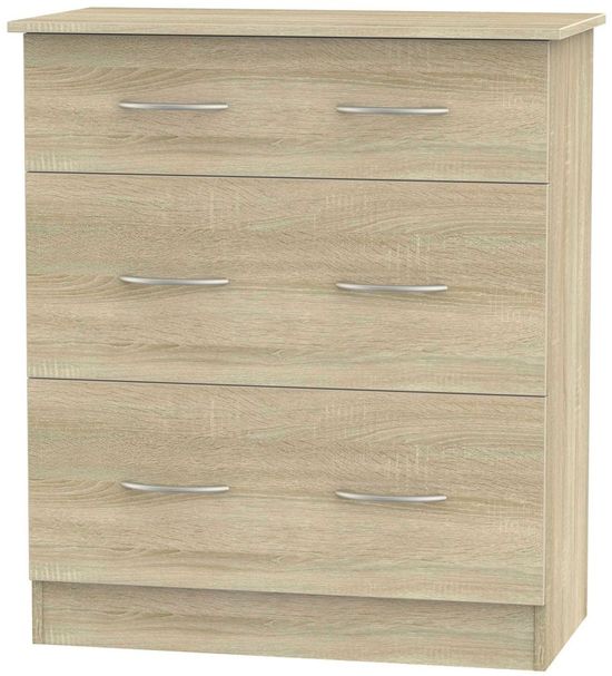 Avon Oak Effect 3 Drawer Deep Chest
