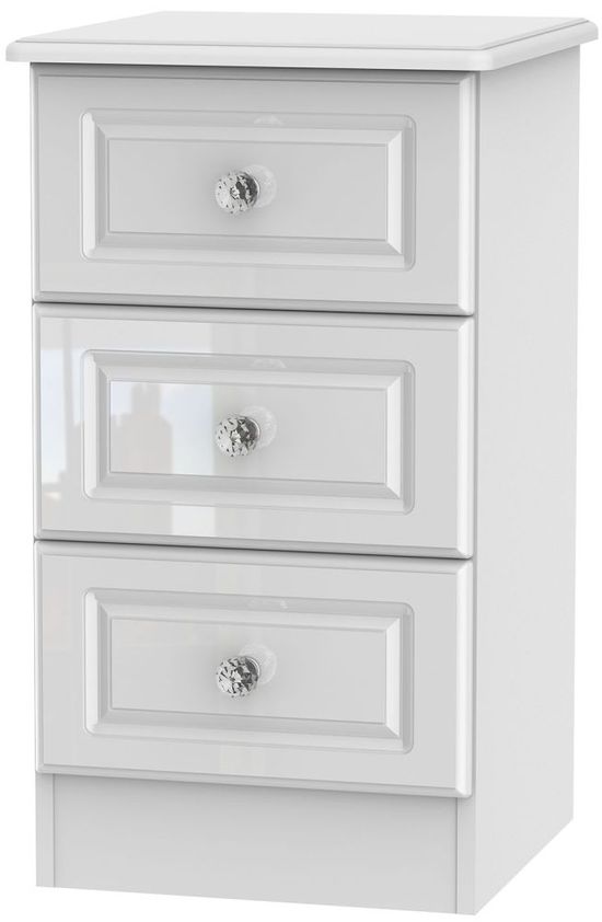 Balmoral White Gloss 3 Drawer Bedside Cabinet