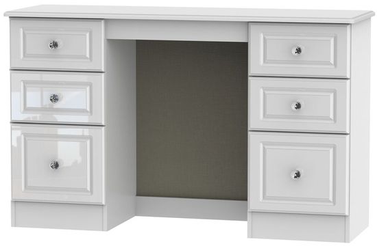 Balmoral White Gloss 6 Drawer Double Dressing Table