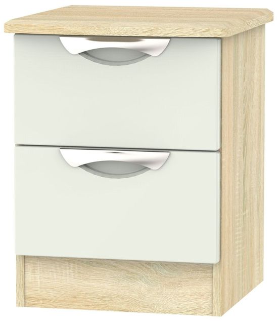 Camden Cashmere and Oak Effect 2 Drawer Bedside Cabinet