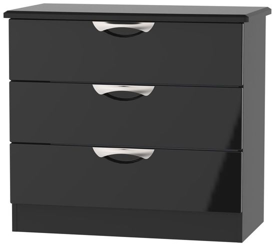 Camden Black Gloss 3 Drawer Small Chest