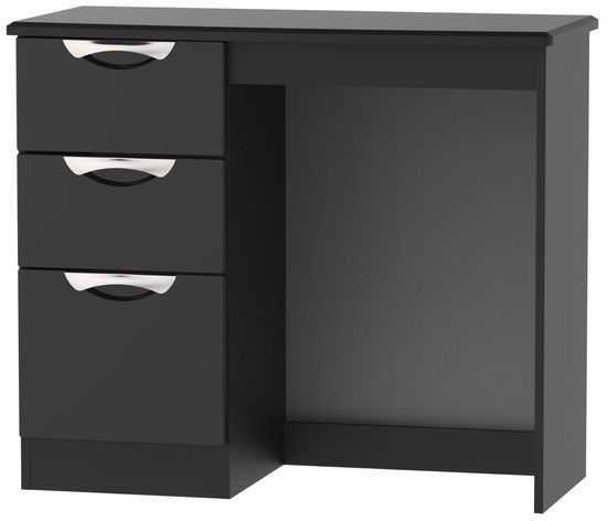 Camden Black Gloss 3 Drawer Single Dressing Table