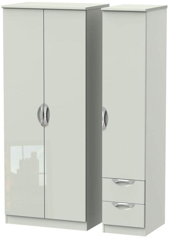 Camden Cashmere 3 Door Triple Wardrobe - RHF 2 Drawers