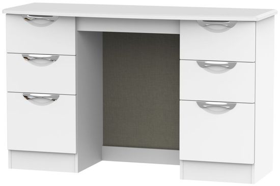 Camden White Matt 6 Drawer Double Dressing Table