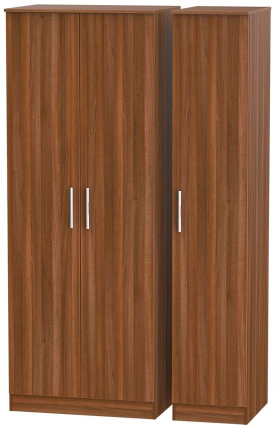 Contrast Noche Walnut 3 Door Tall Triple Wardrobe