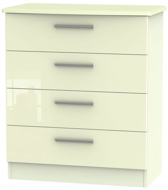 Knightsbridge Cream Gloss 4 Drawer Chest