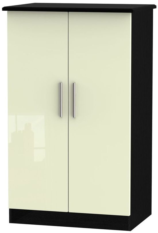 Knightsbridge Cream Gloss and Black Midi Wardrobe