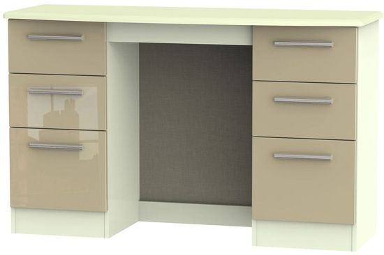 Knightsbridge Mushroom and Cream 6 Drawer Double Dressing Table