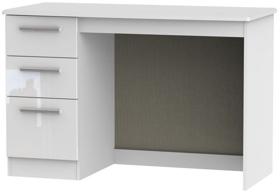 Knightsbridge White Gloss 3 Drawer Desk
