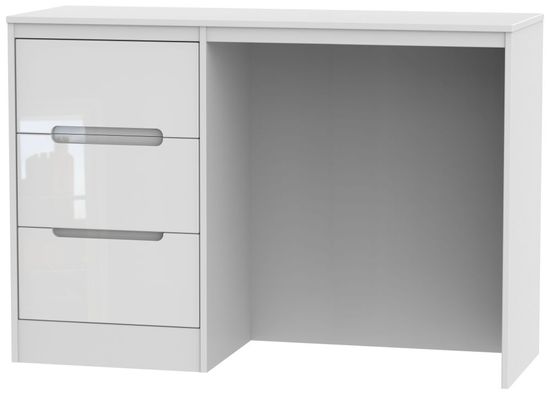 Monaco White Gloss 3 Drawer Desk