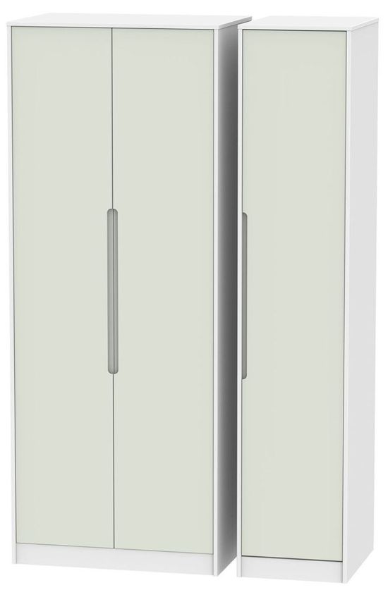 Monaco Cashmere and White 3 Door Tall Triple Wardrobe