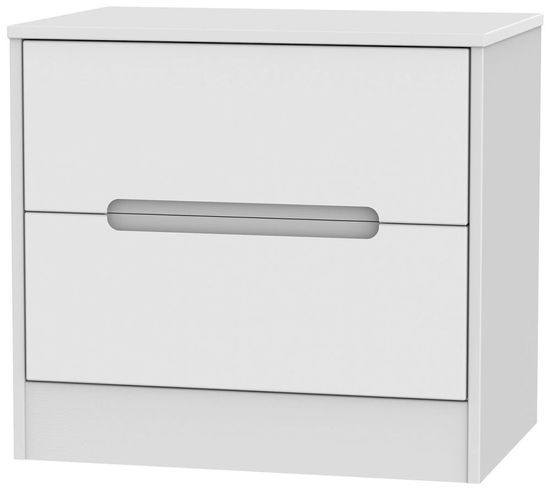 Monaco White 2 Drawer Midi Chest