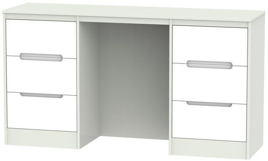 Monaco White and Cashmere 6 Drawer Double Dressing Table