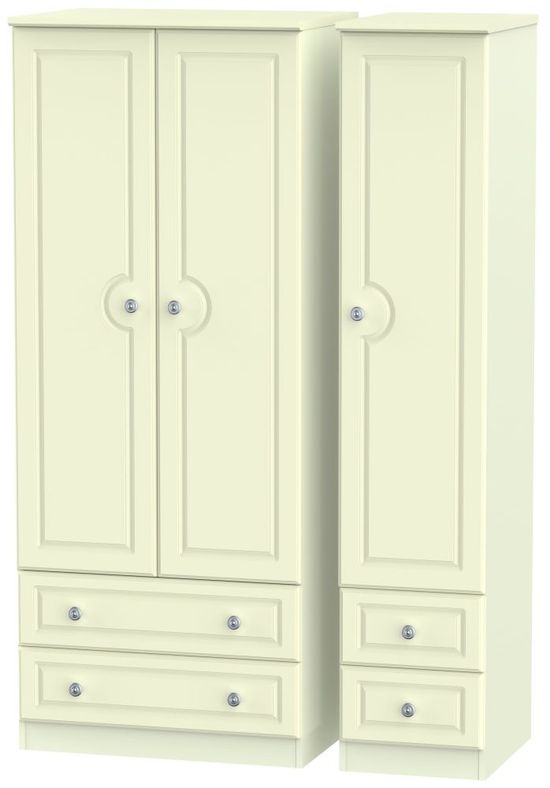Pembroke Cream 3 Door Triple Wardrobe - 4 Drawers
