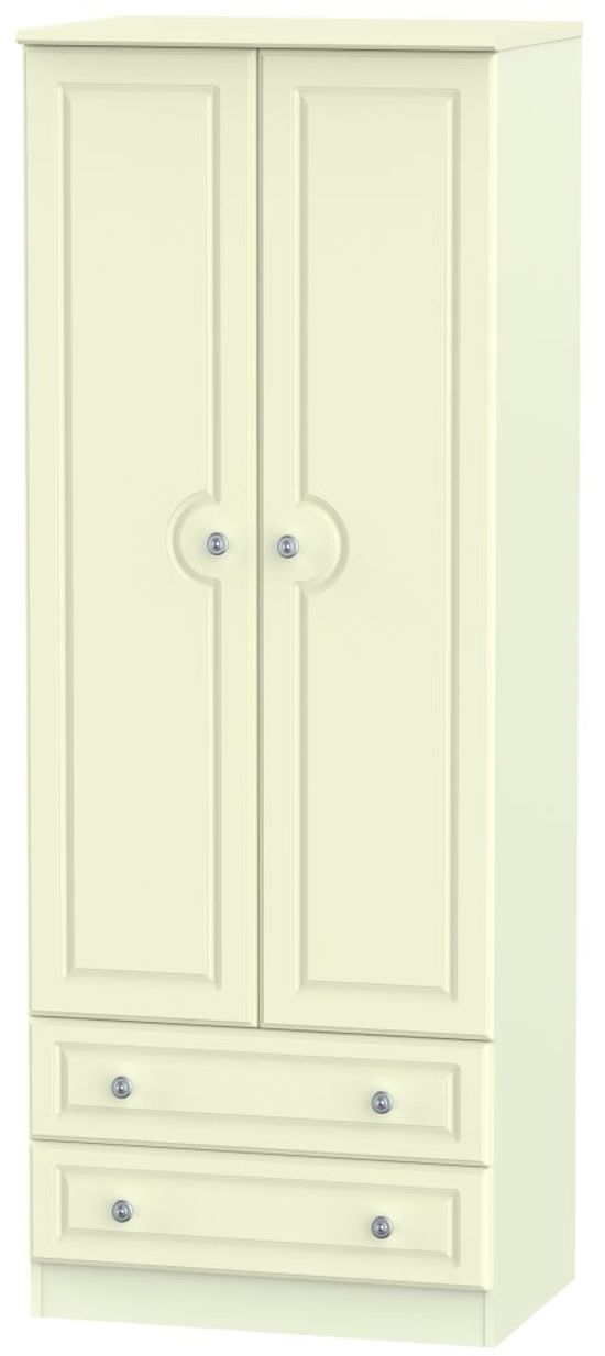 Pembroke Cream 2 Door 2 Drawer Tall Wardrobe