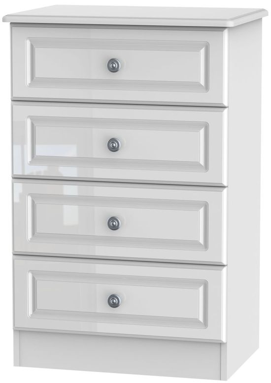 Pembroke White Gloss 4 Drawer Midi Chest