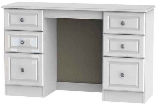 Pembroke White Gloss 6 Drawer Double Dressing Table