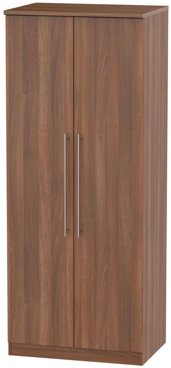 Sherwood Walnut Effect 2 Door Plain Wardrobe