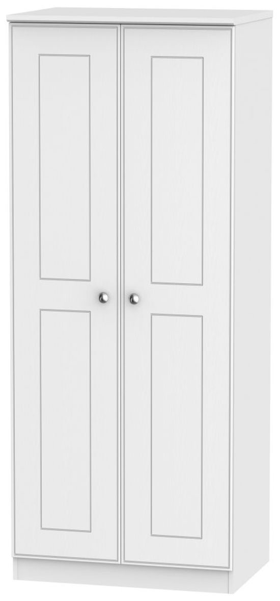 Victoria White 2 Door Plain Wardrobe