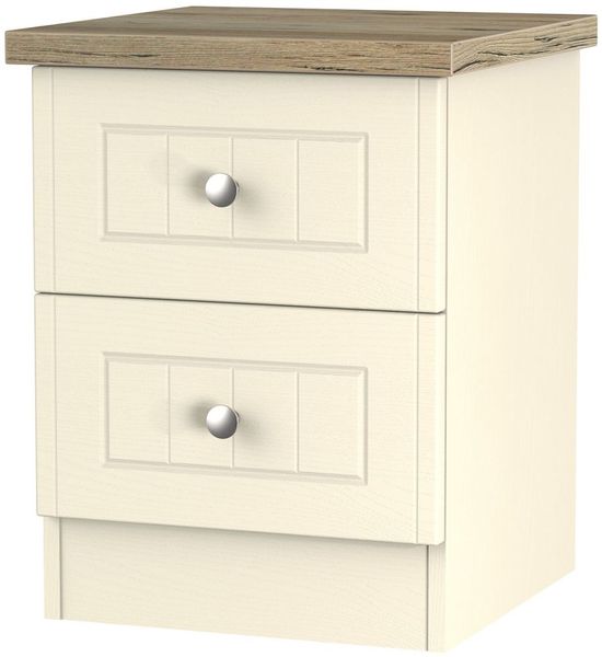 Vienna Cream 2 Drawer Bedside Cabinet
