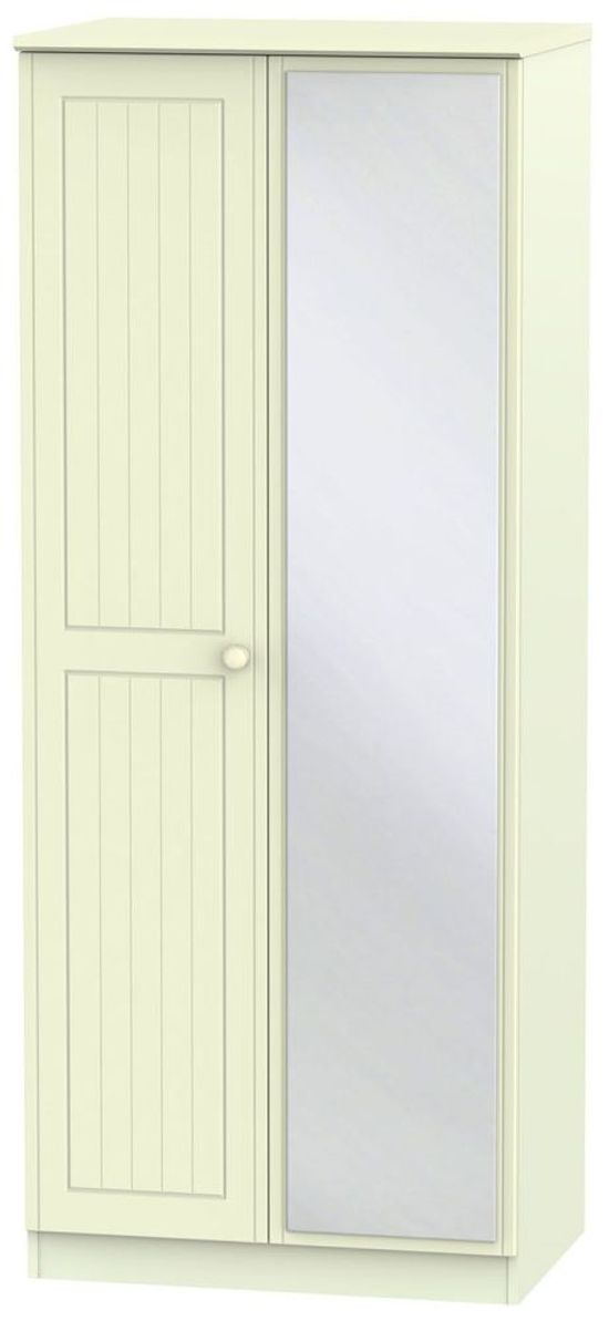 Warwick Cream 2 Door Wardrobe - 1 Mirror