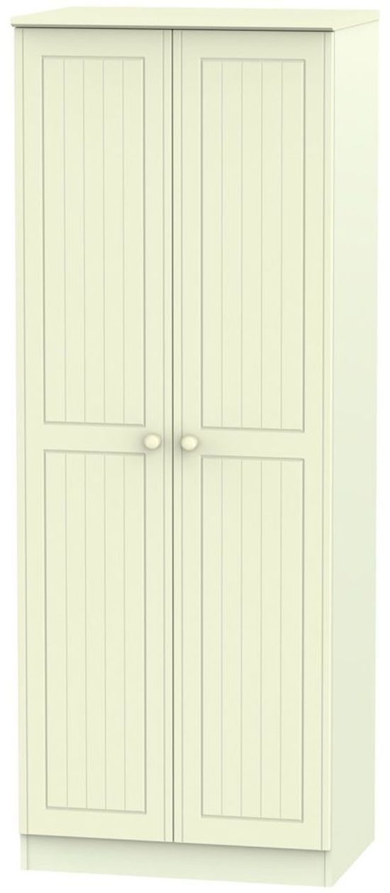 Warwick Cream 2 Door Plain Tall Wardrobe