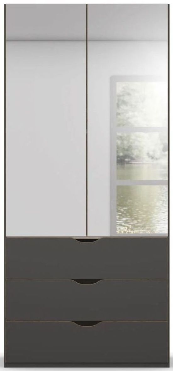 Rauch Lias 101cm 2 Door Black Combi Wardrobe