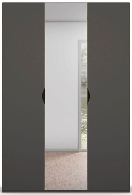 Rauch Lias 151cm 3 Door Black Mirror Wardrobe