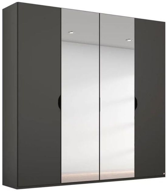 Rauch Lias 201cm 4 Door Black Mirror Wardrobe