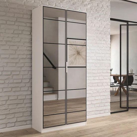 Rauch Acero 91cm 2 Door Mirrored Wardrobe - Alpine White