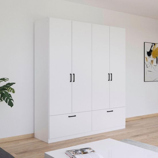Rauch Bari 181cm 4 Door Wardrobe with Drawers - Alpine White