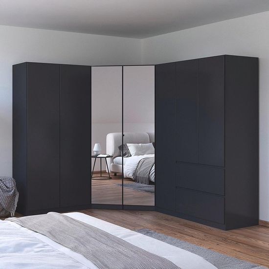 Rauch Costa 208cm 7 Door L-Shaped Corner Wardrobe - Metallic Dark Grey