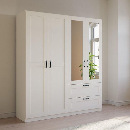 Rauch Cottage 181cm 4 Door Combi Wardrobe - Alpine White