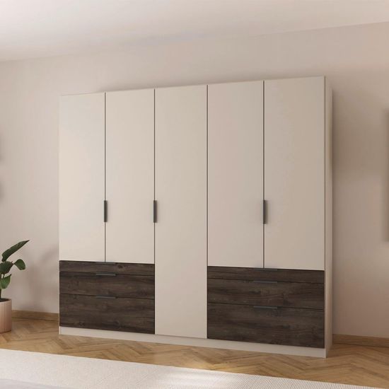 Rauch Koda 226cm 5 Door Wardrobe with Drawers - Champagne