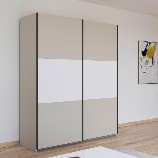 Rauch Neo 175cm 2 Door Sliding Wardrobe - Champagne and Alpine White