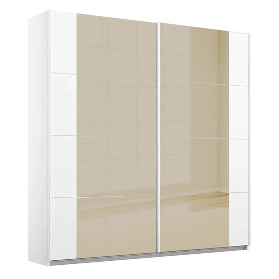 Rauch Artemis 226cm 2 Door Sliding Wardrobe - Alpine White and Champagne Glass