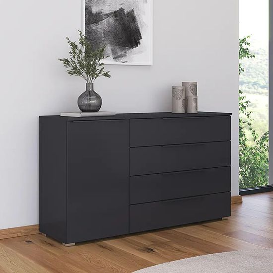 Rauch Monostar 1 Door Wide Sideboard - 120cm - Metallic Dark Grey