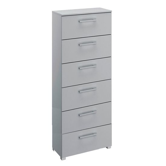 Rauch Skat Pure 6 Drawer Tall Chest - Silk Grey