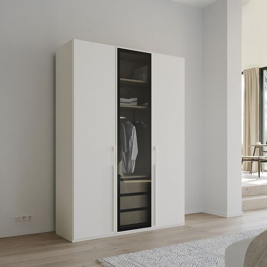 Rauch Skat Shine 151cm 3 Door Wardrobe - Alpine White