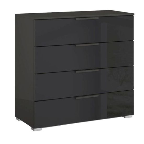 Rauch Skat Meridian 4 Drawer Chest - Graphite and Basalt Glass