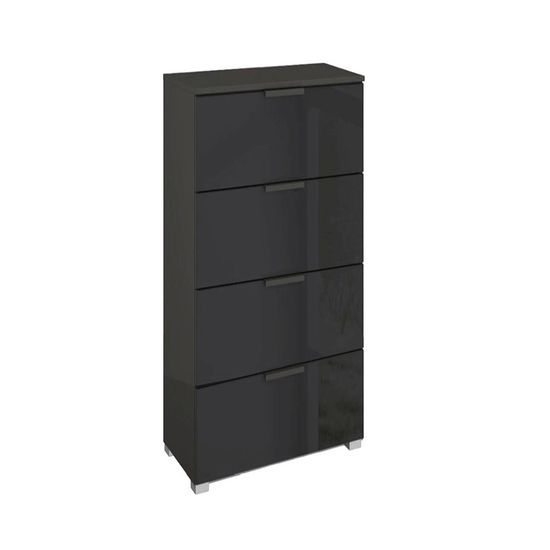 Rauch Skat Meridian 4 Drawer Narrow Chest - Graphite and Basalt Glass