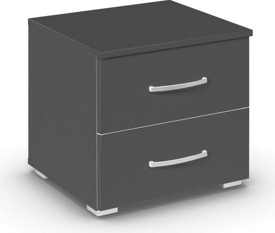 Rauch Aditio 2 Drawer Bedside Cabinet - Metallic Dark Grey