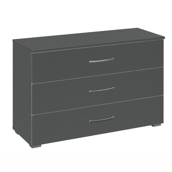 Rauch Aditio 3 Drawer Wide Chest - Metallic Dark Grey