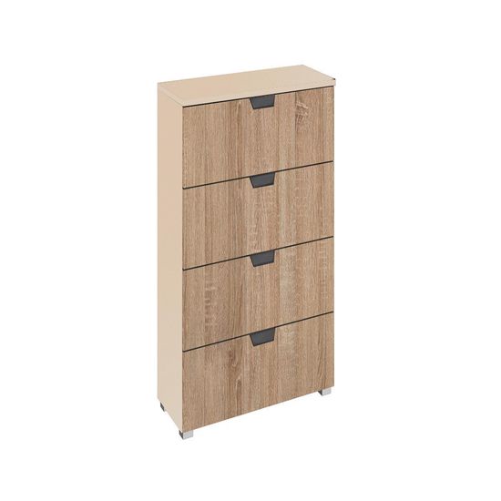 Rauch Aditio 4 Drawer Narrow Chest - Champagne and Sonoma Oak