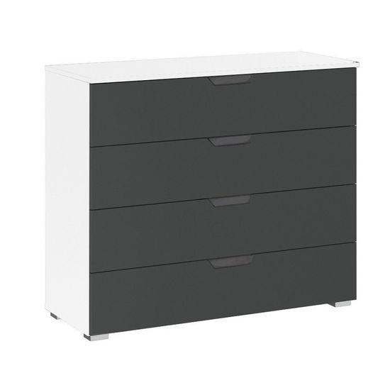 Rauch Aditio 4 Drawer Wide Chest - Alpine White and Metallic Dark Grey
