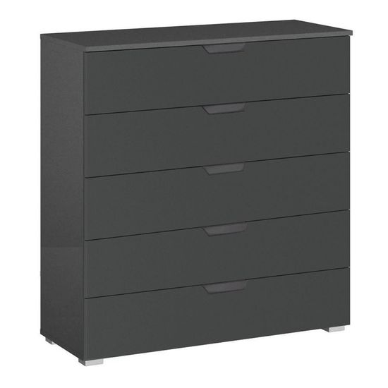 Rauch Aditio 5 Drawer Wide Chest - Metallic Dark Grey