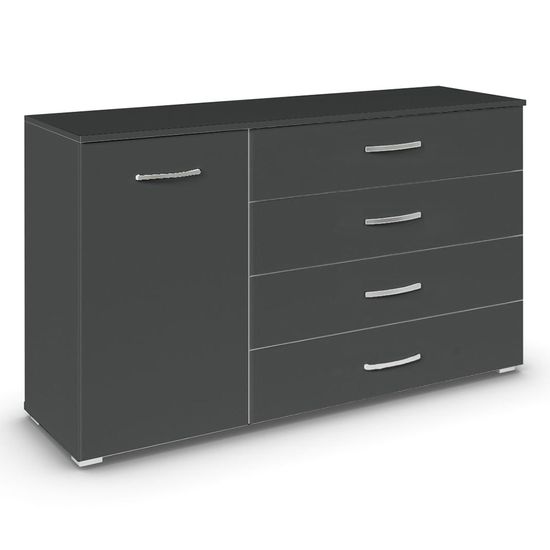 Rauch Aditio 1 Door Medium Sideboard - 120cm - Metallic Dark Grey