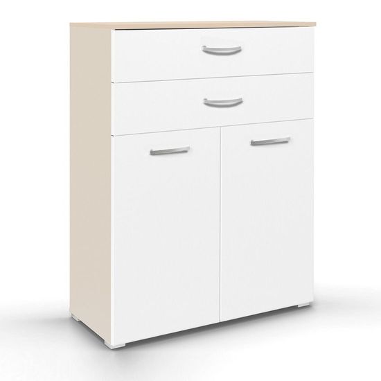 Rauch Aditio 2 Door Cupboard with 2 Top Drawer - Champagne and Alpine White