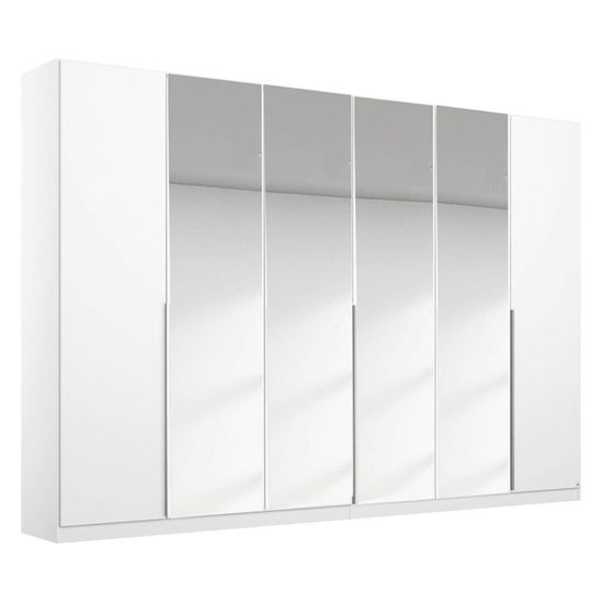 Rauch Memphis 271cm 6 Door Wardrobe with Mirror - Alpine White